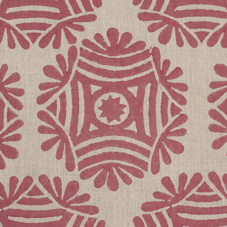 Schumacher Gilded Star Hand Block Red Fabric