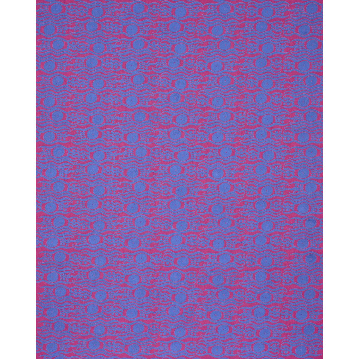 Schumacher Bosphorus Hand Block Fuchsia & Blue Fabric