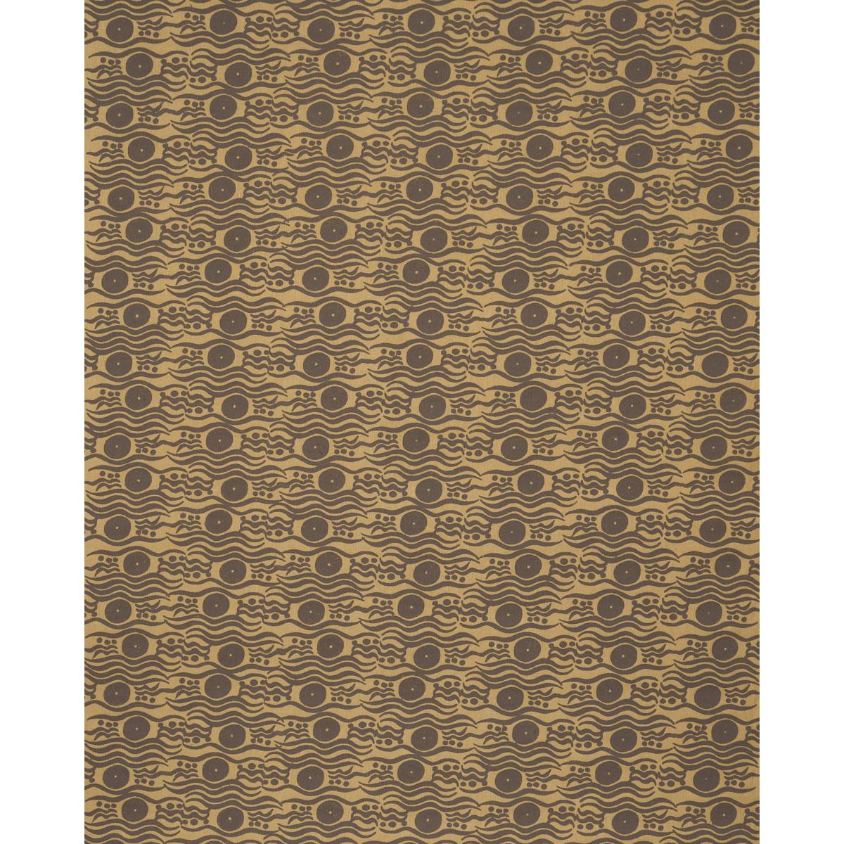 Schumacher Bosphorus Hand Block Ochre & Brown Fabric