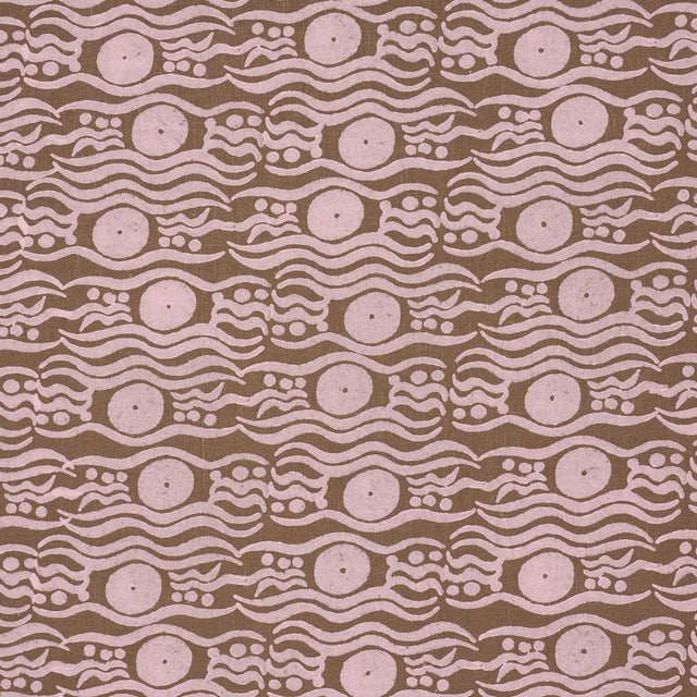 Schumacher Bosphorus Hand Block Brown & Pink Fabric