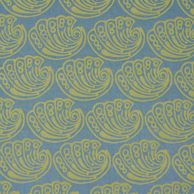 Schumacher Ramsgate Hand Block Seaweed Fabric