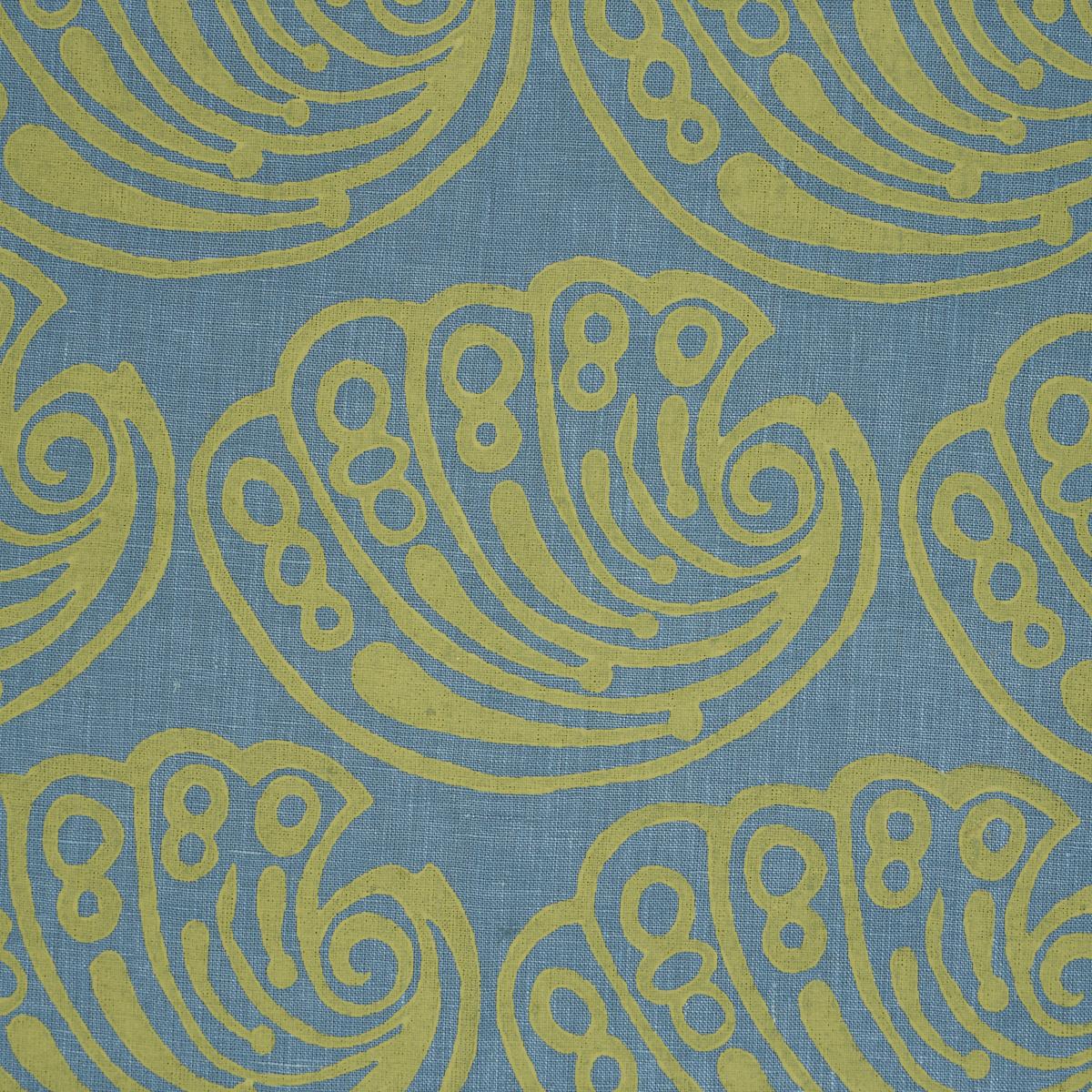 Schumacher Ramsgate Hand Block Seaweed Fabric