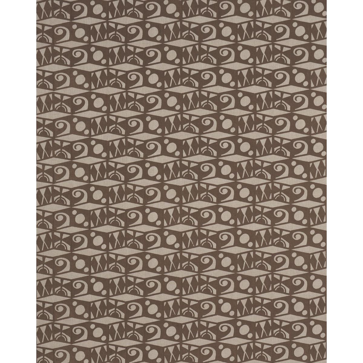 Schumacher Tarot Hand Block Brown Fabric