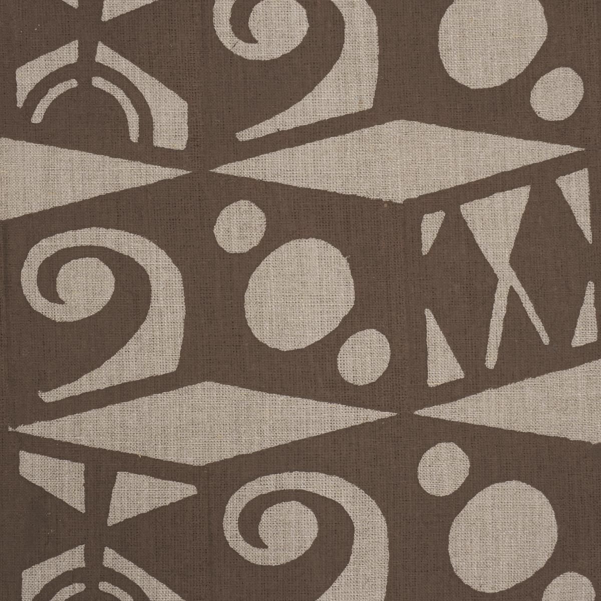 Schumacher Tarot Hand Block Brown Fabric