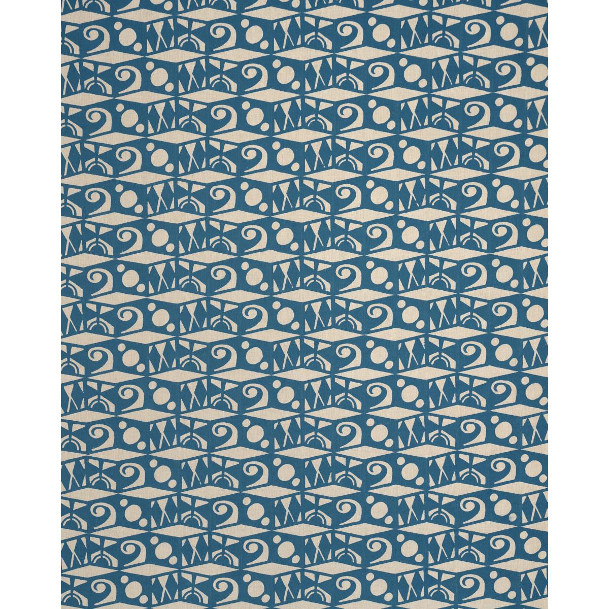 Schumacher Tarot Hand Block Mineral Blue Fabric