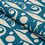 Schumacher Tarot Hand Block Mineral Blue Fabric