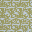 Schumacher Tarot Hand Block Sky & Green Fabric