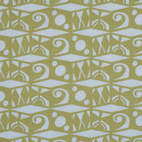 Schumacher Tarot Hand Block Sky & Green Fabric
