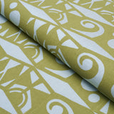 Schumacher Tarot Hand Block Sky & Green Fabric