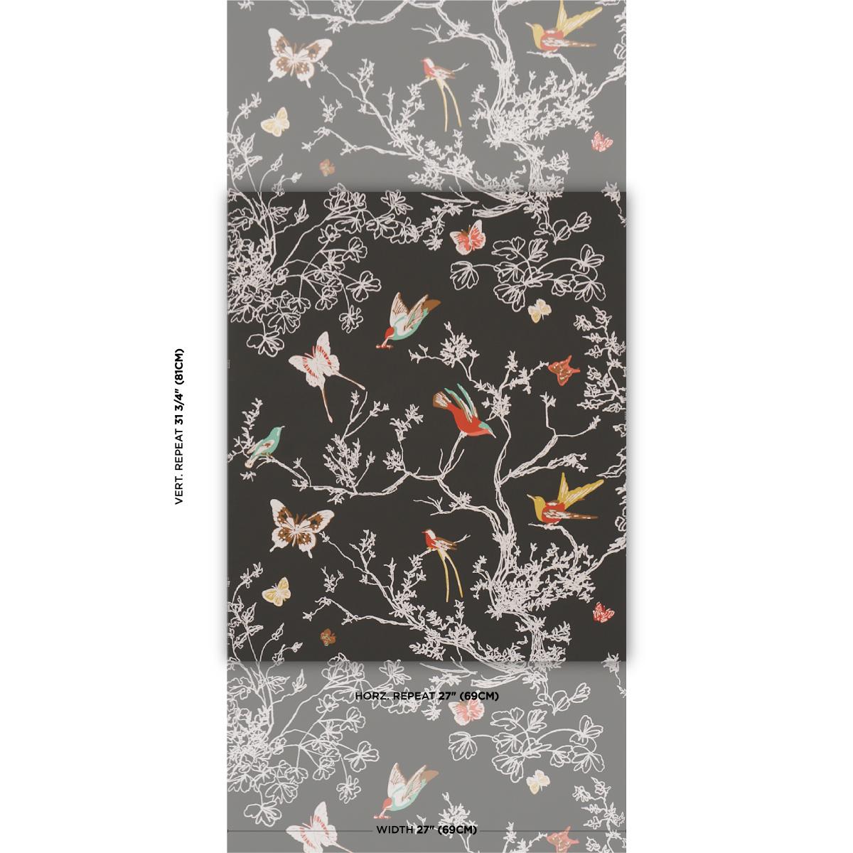 Schumacher Birds & Butterflies Graphite Wallpaper – DecoratorsBest