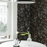 Schumacher Birds & Butterflies Graphite Wallpaper