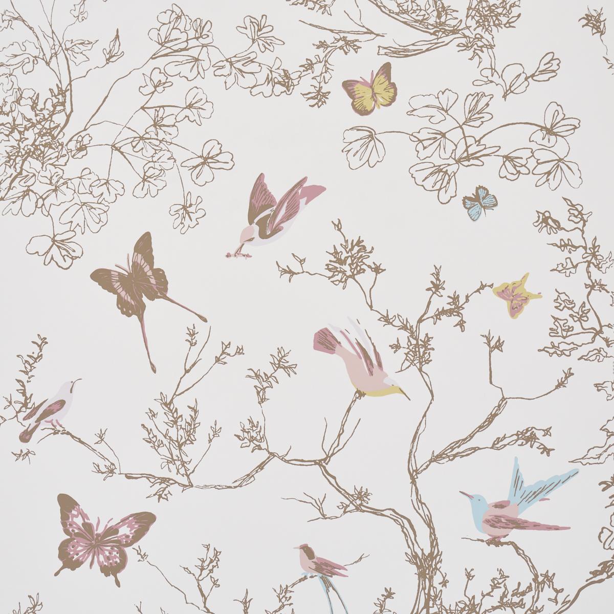 Schumacher Birds & Butterflies Spring Wallpaper