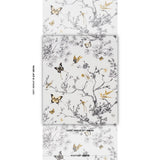Schumacher Birds & Butterflies Black & Gold Wallpaper