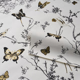 Schumacher Birds & Butterflies Black & Gold Wallpaper
