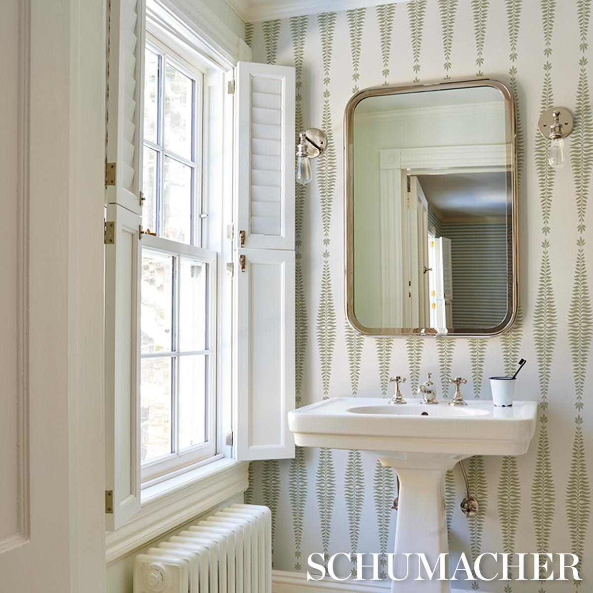 Schumacher Fern Tree Sage Wallpaper