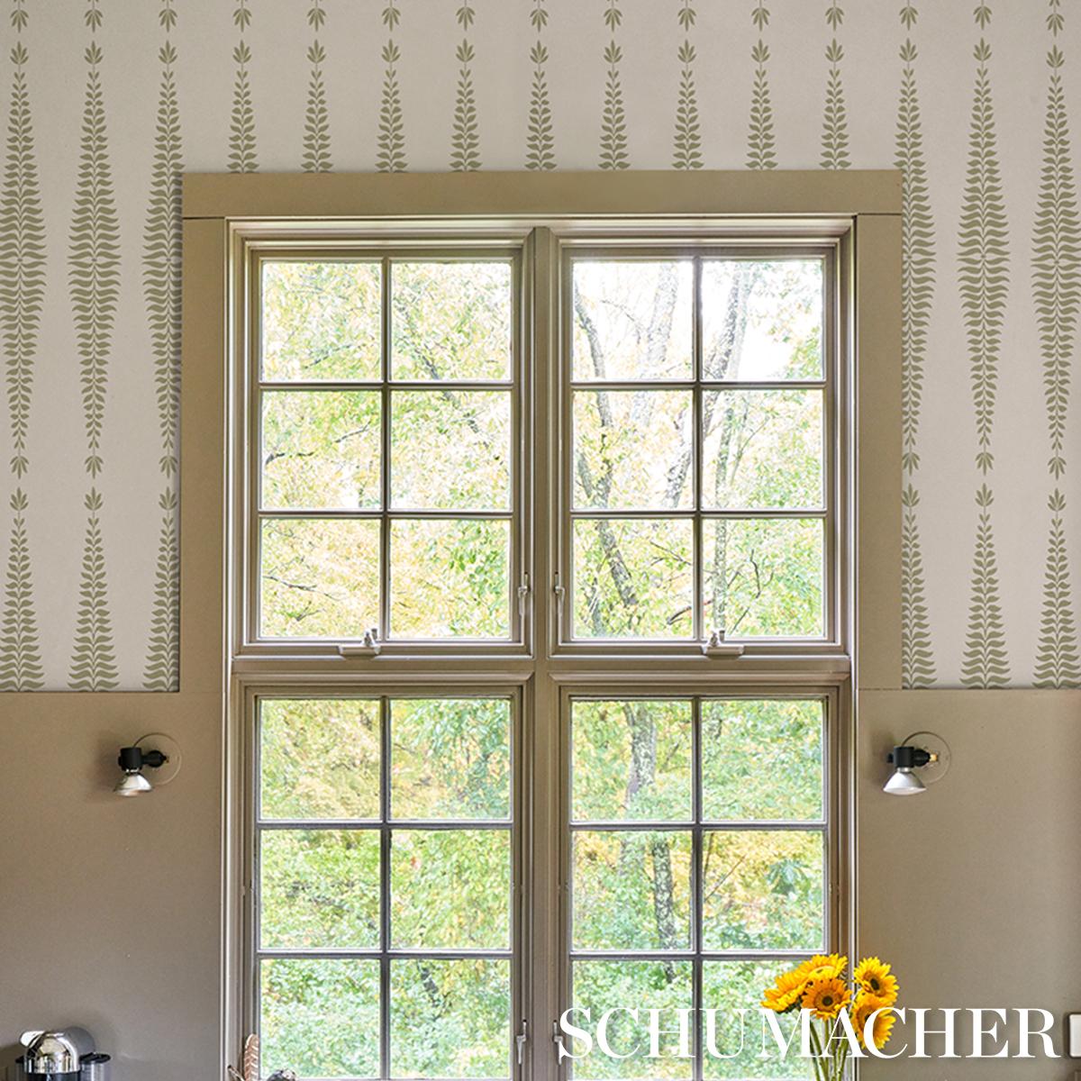 Schumacher Fern Tree Sage Wallpaper