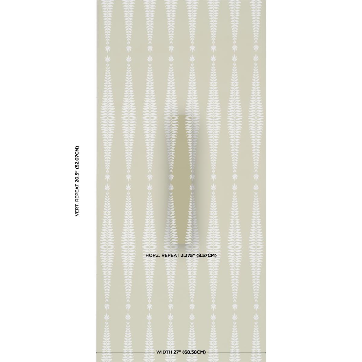 Schumacher Fern Tree Olive Wallpaper