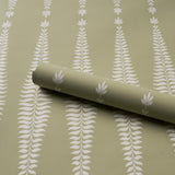 Schumacher Fern Tree Olive Wallpaper