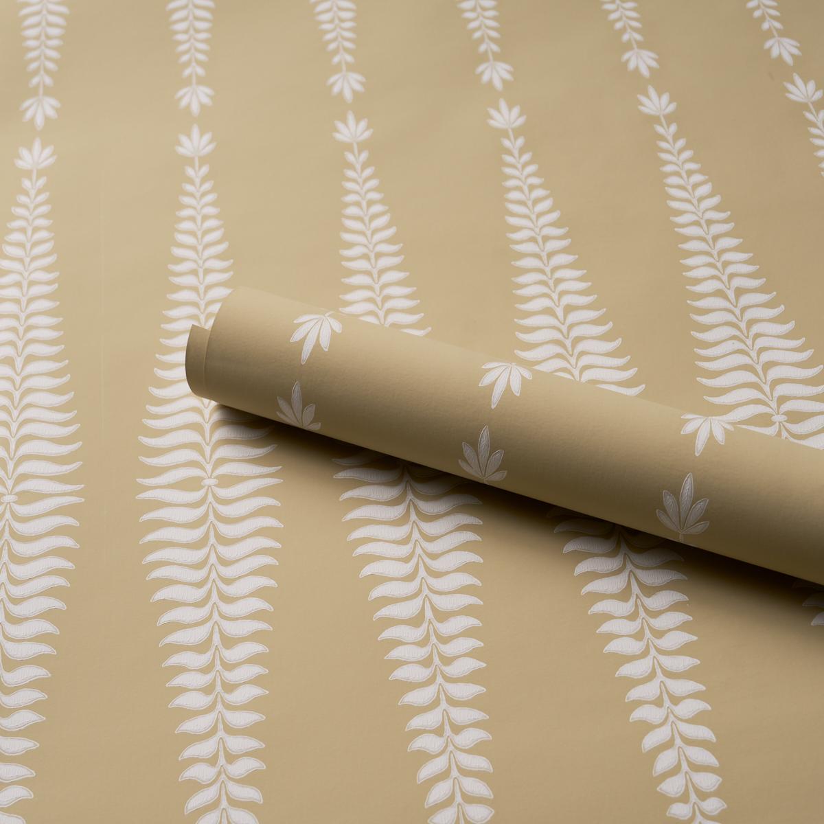 Schumacher Fern Tree Ochre Wallpaper
