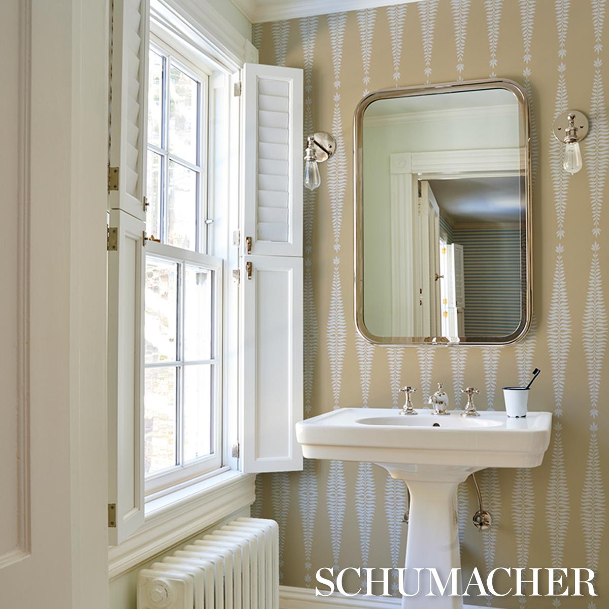 Schumacher Fern Tree Ochre Wallpaper