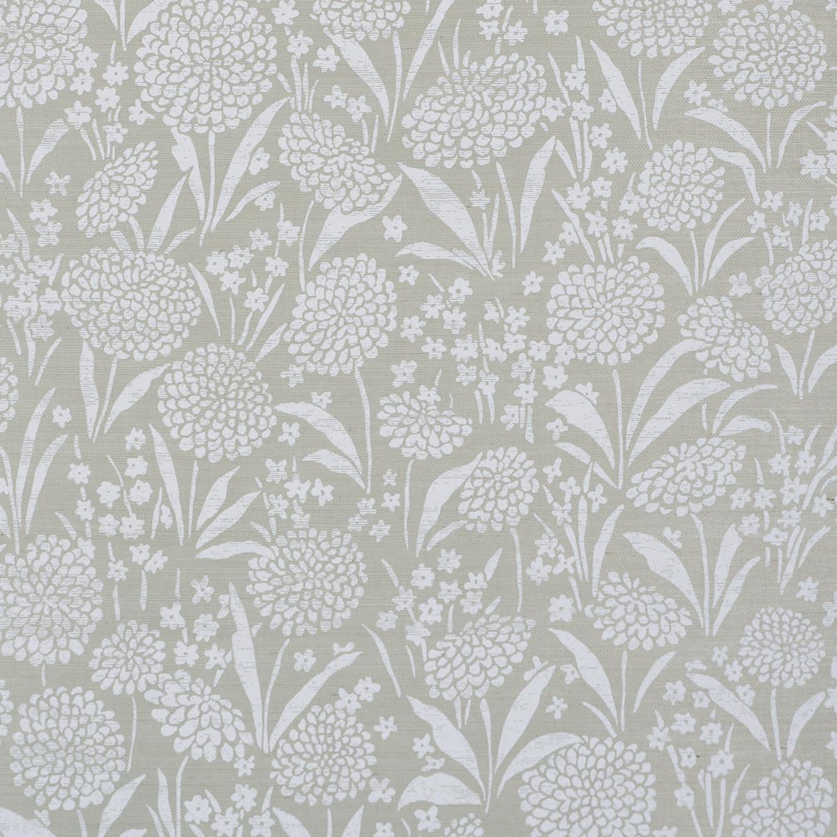 Schumacher Chrysanthemum Sisal Seaglass Wallpaper