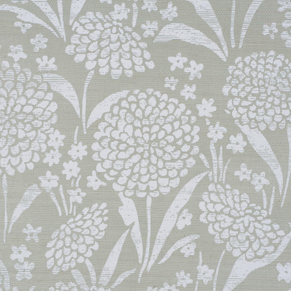 Schumacher Chrysanthemum Sisal Seaglass Wallpaper