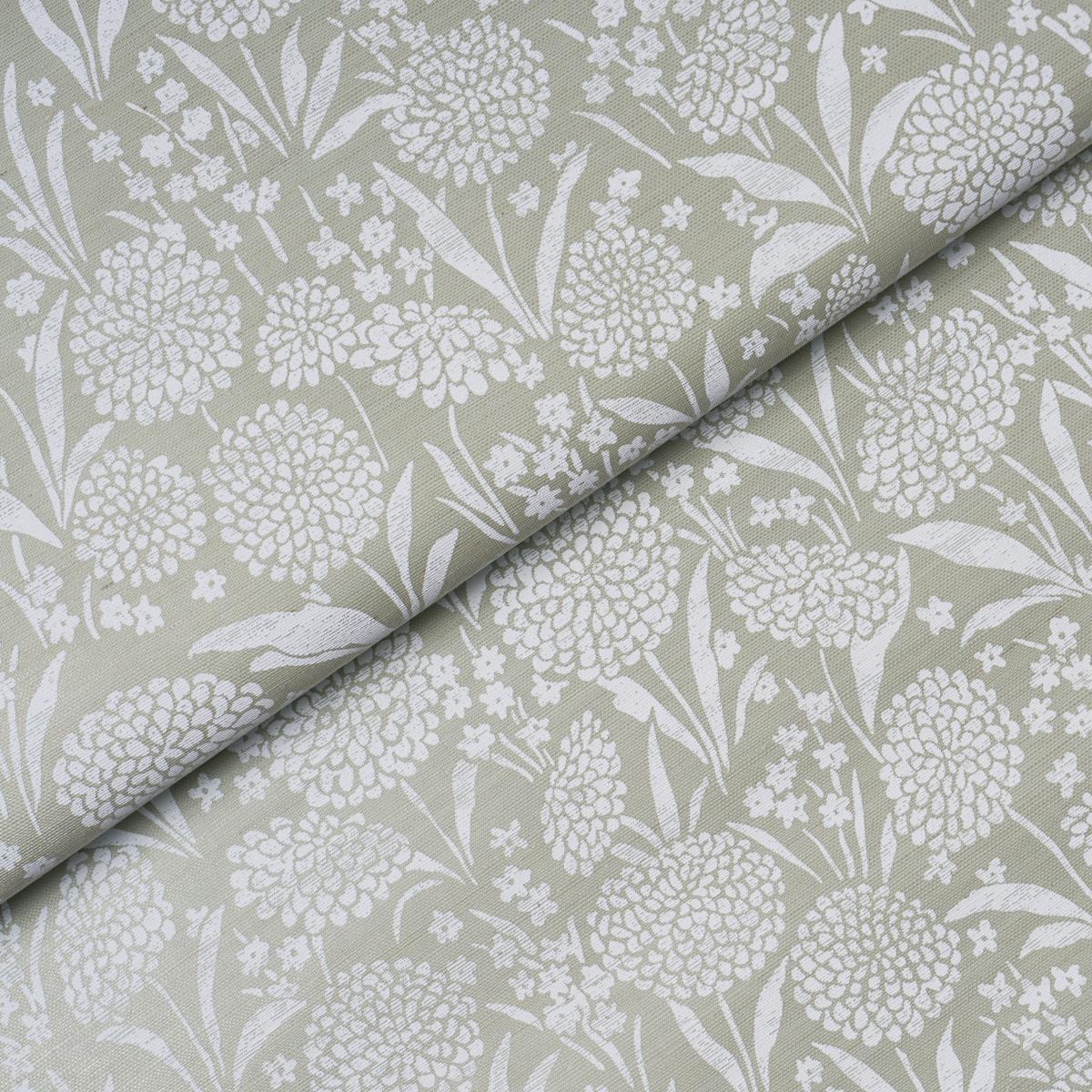 Schumacher Chrysanthemum Sisal Seaglass Wallpaper