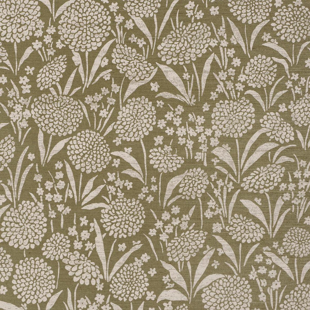 Schumacher Chrysanthemum Sisal Juniper Wallpaper
