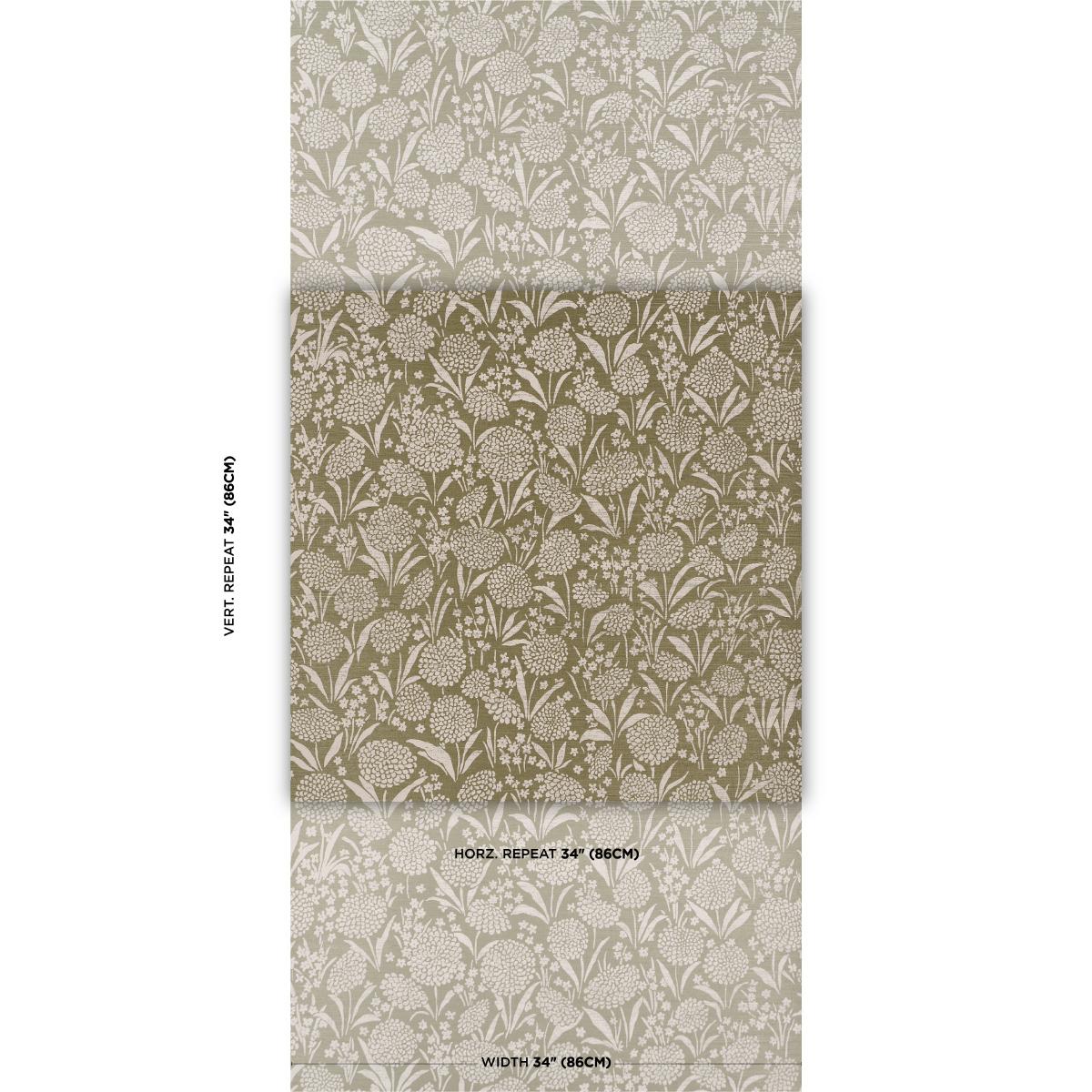 Schumacher Chrysanthemum Sisal Juniper Wallpaper