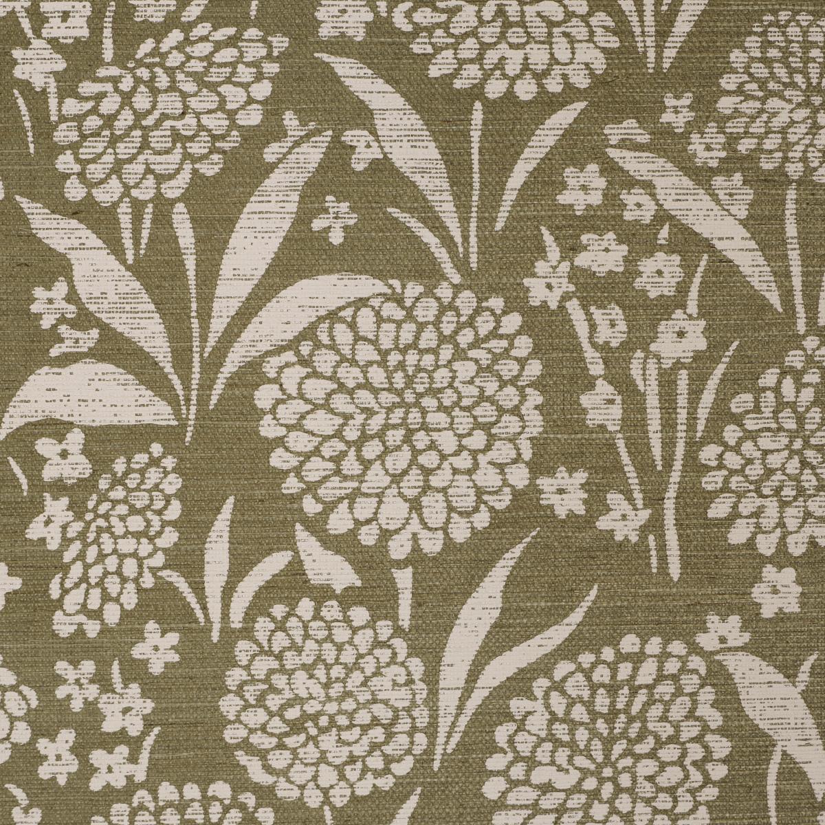 Schumacher Chrysanthemum Sisal Juniper Wallpaper