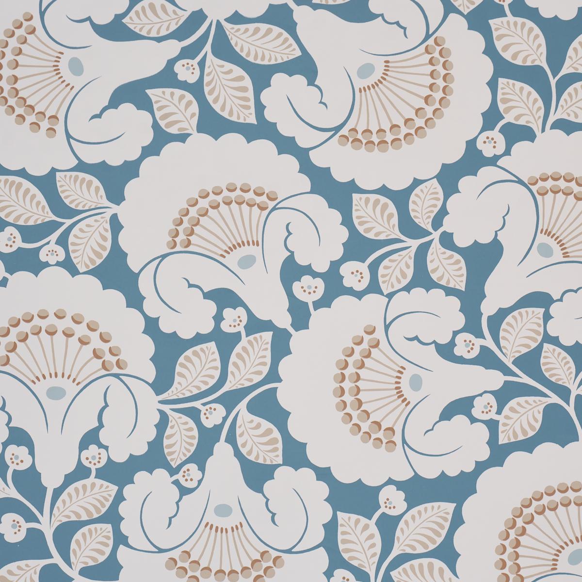 Schumacher Jackie Indigo Wallpaper