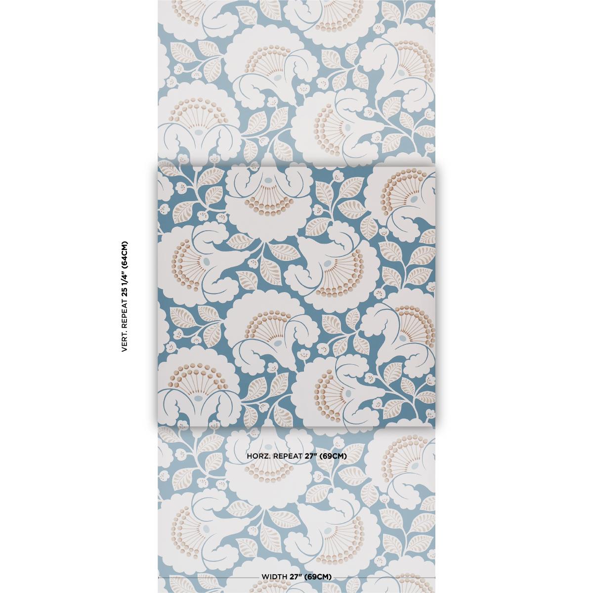 Schumacher Jackie Indigo Wallpaper