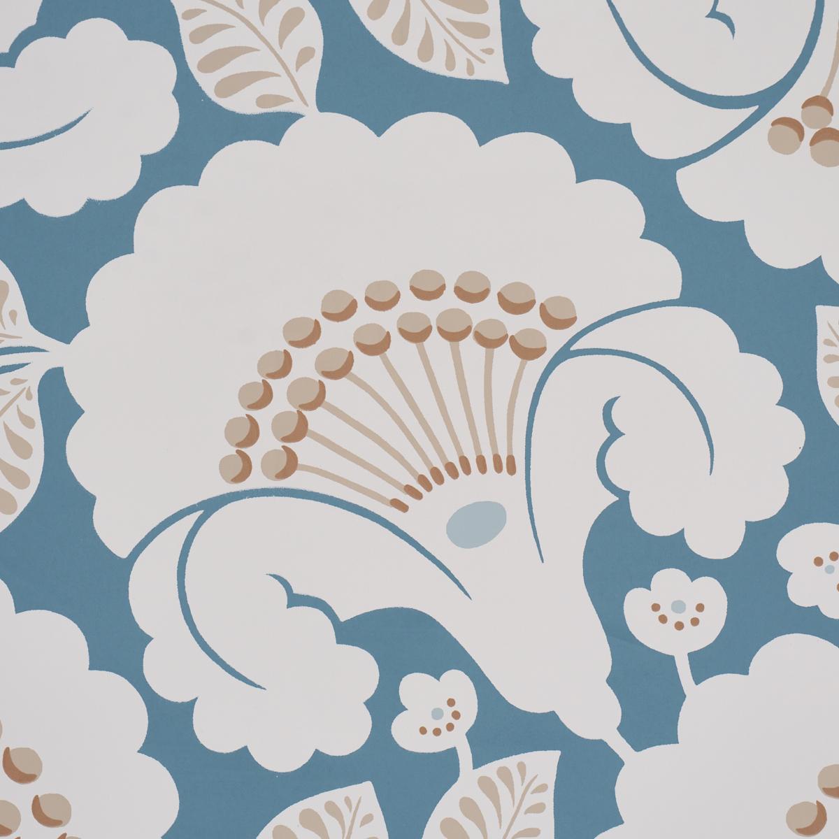 Schumacher Jackie Indigo Wallpaper