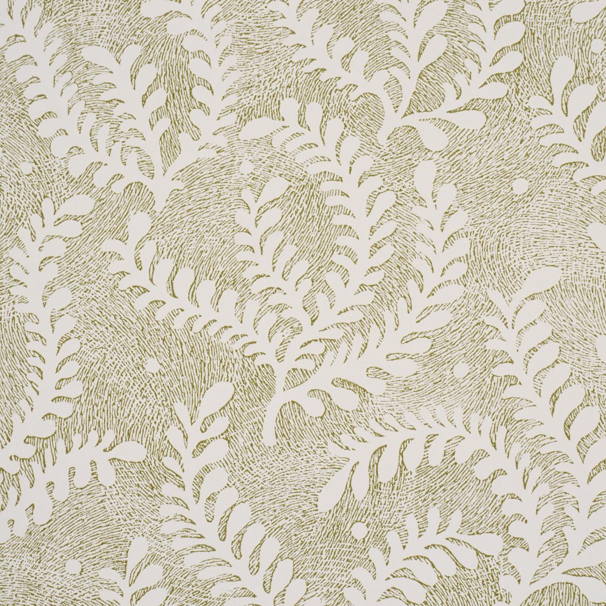 Schumacher Etched Fern Green Wallpaper