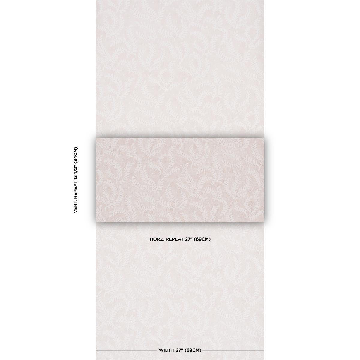 Schumacher Etched Fern Blush Wallpaper