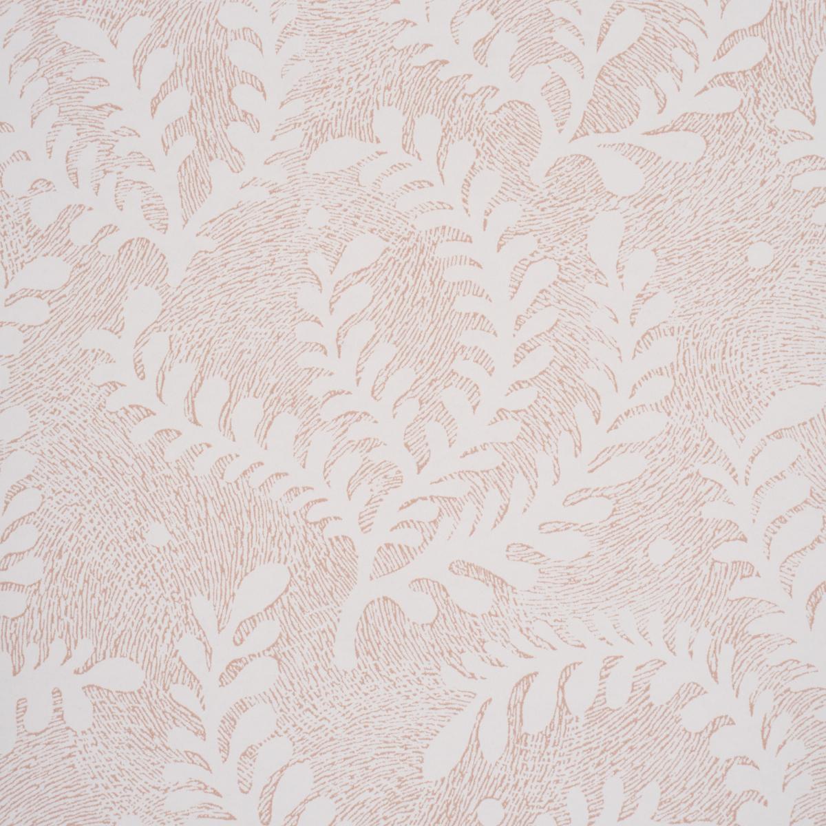 Schumacher Etched Fern Blush Wallpaper