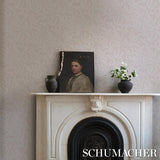 Schumacher Etched Fern Blush Wallpaper