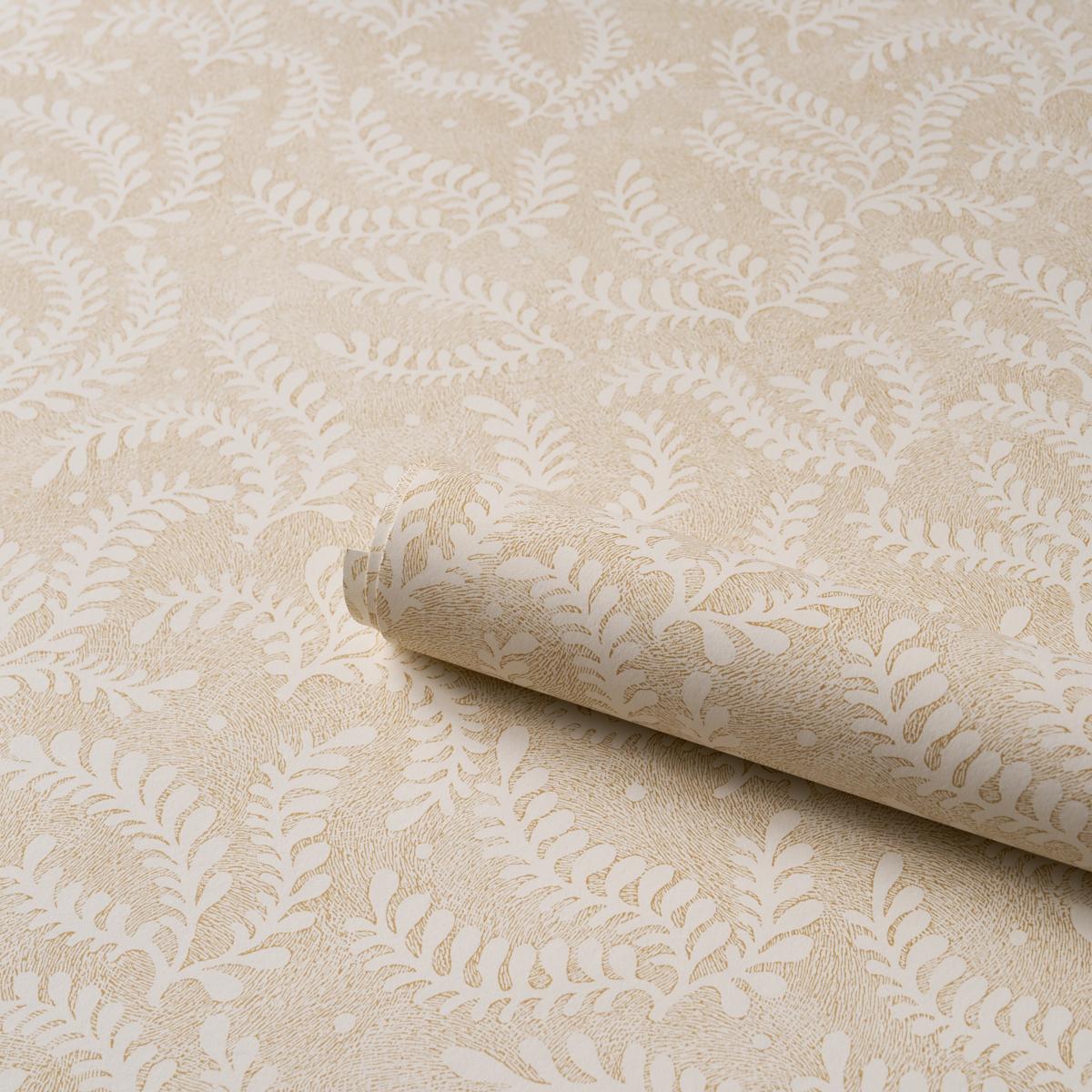 Schumacher Etched Fern Ochre Wallpaper