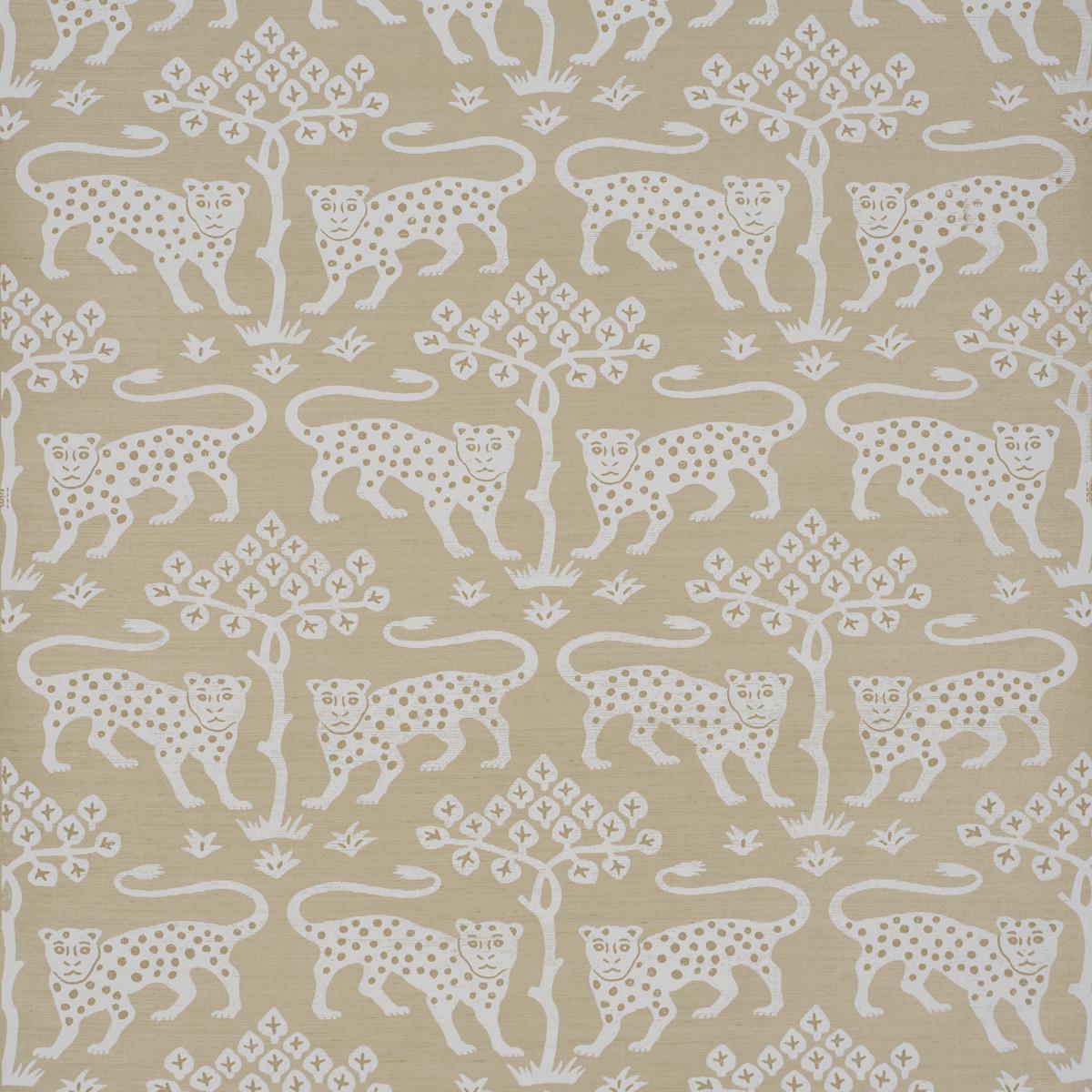 Schumacher Woodland Leopard Sisal Beige Wallpaper