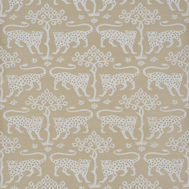 Schumacher Woodland Leopard Sisal Beige Wallpaper