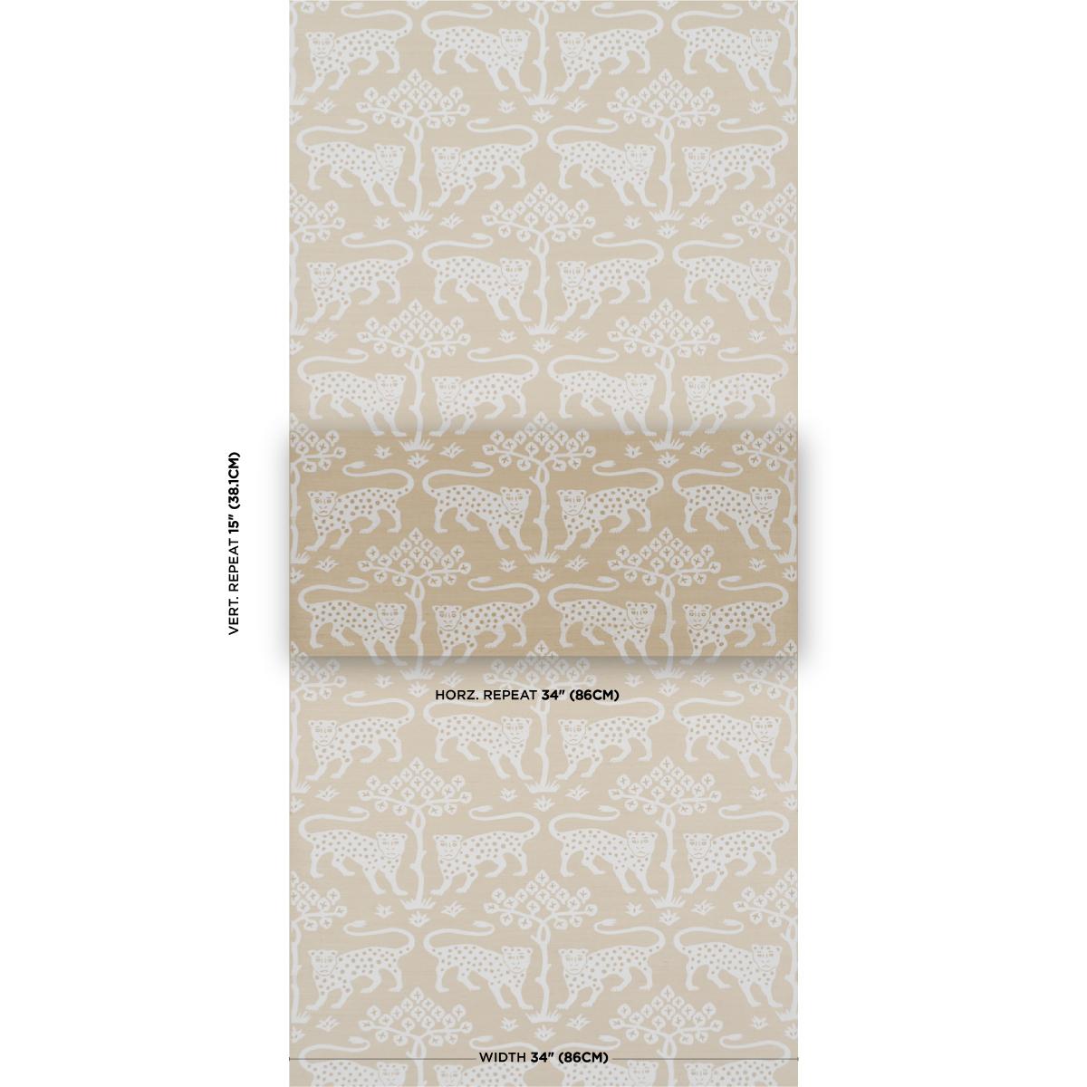 Schumacher Woodland Leopard Sisal Beige Wallpaper