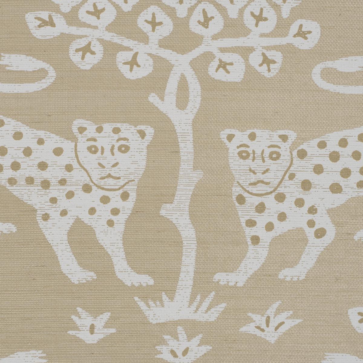 Schumacher Woodland Leopard Sisal Beige Wallpaper