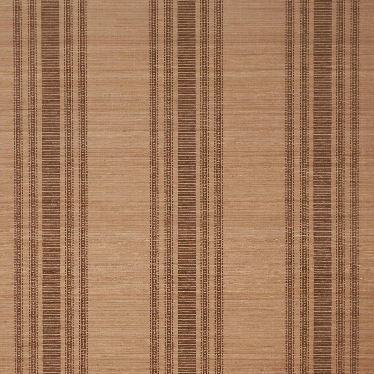 Schumacher Cassia Silk Stripe Wallcovering Walnut Wallpaper