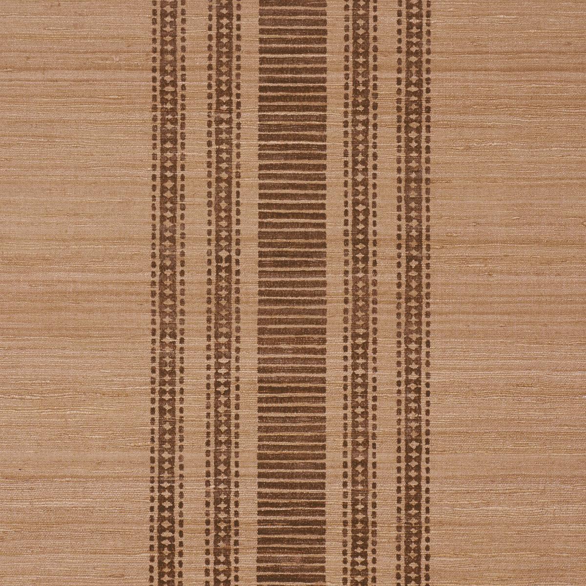 Schumacher Cassia Silk Stripe Wallcovering Walnut Wallpaper