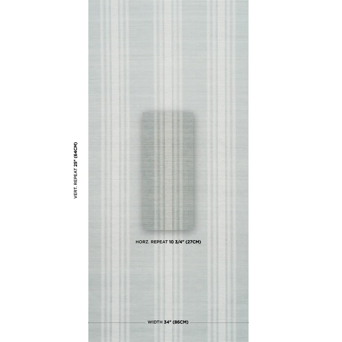 Schumacher Cassia Silk Stripe Wallcovering Sky Wallpaper