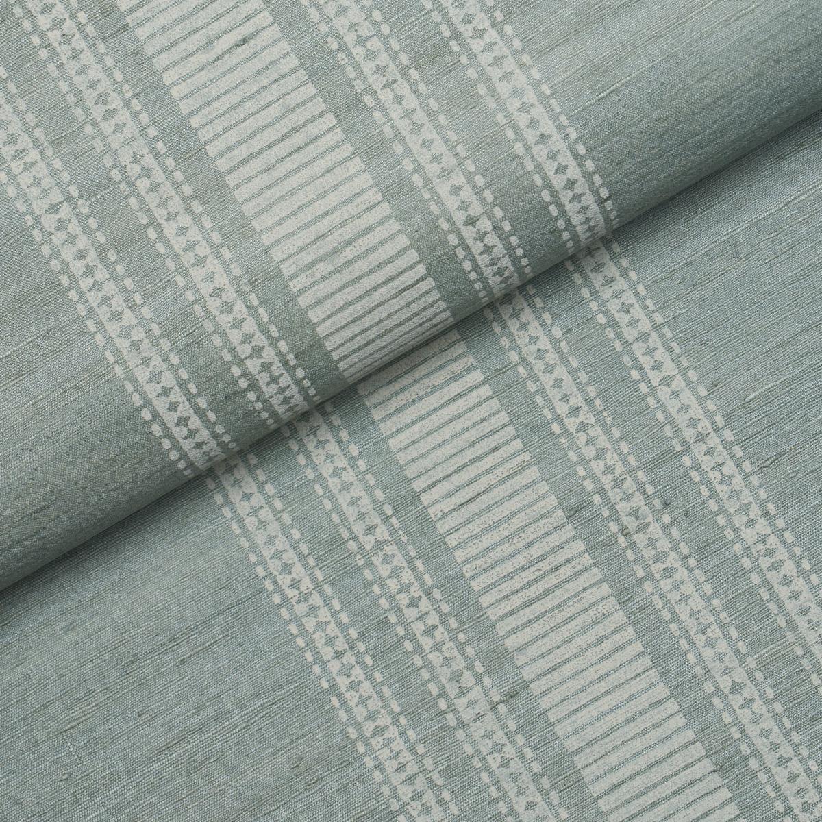 Schumacher Cassia Silk Stripe Wallcovering Sky Wallpaper