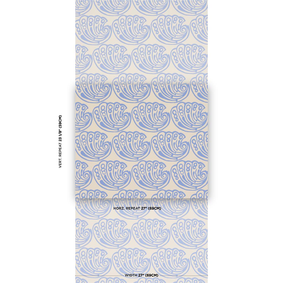 Schumacher Ramsgate French Blue Wallpaper