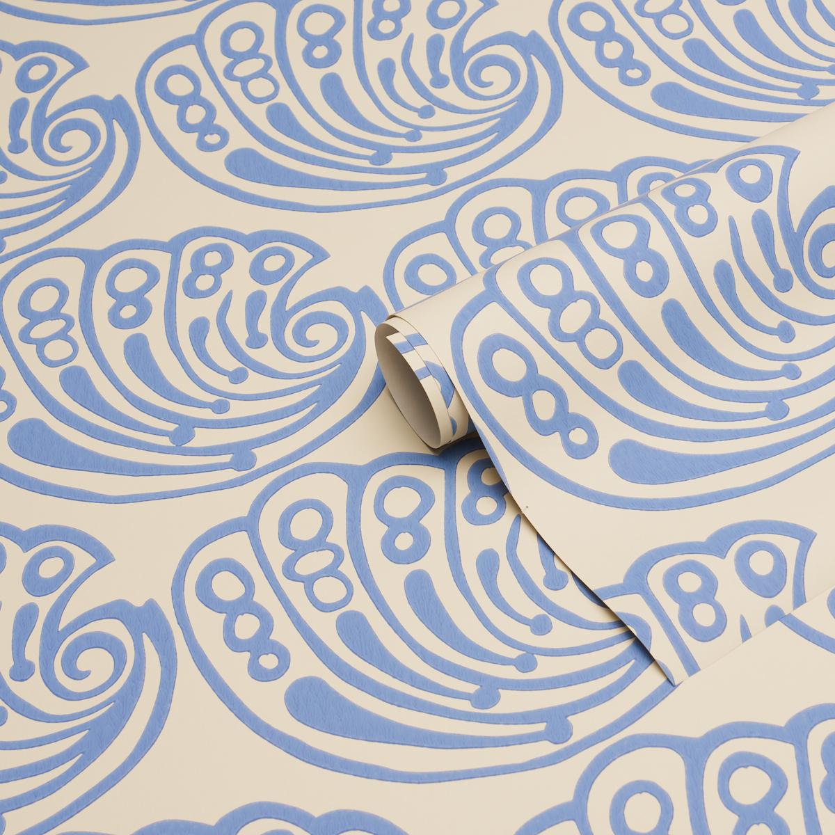 Schumacher Ramsgate French Blue Wallpaper