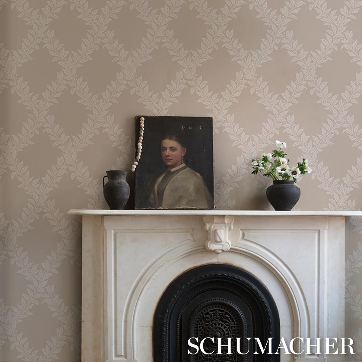 Schumacher Tyninghame Trellis Neutral Wallpaper