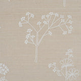 Schumacher Lisbeth Embroidered Sisal Pearl Wallpaper